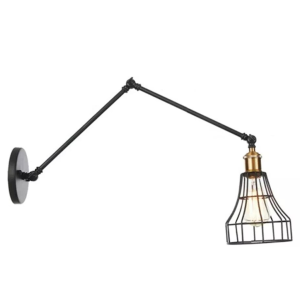 APLIQUE 2 BRAZOS ARTICU. JAULA CUCURUCHO NEGRO