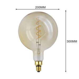 LAMPARA VINTAGE LED G-200 DIMER.ESPIRAL 4W.2000K 200X300 GLOBO