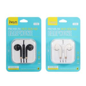 AURICULAR C/MICROFONO CLASICOS JACK 3.5mm IVON  E36
